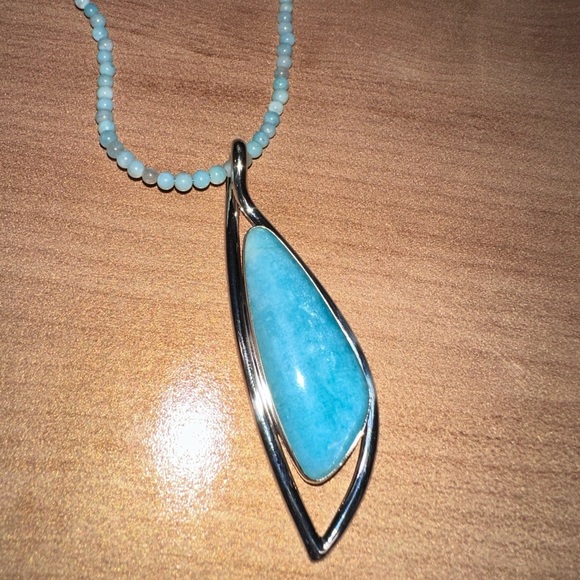 Turquoise mini bead necklace with pendant by Jay King - Picture 7 of 12